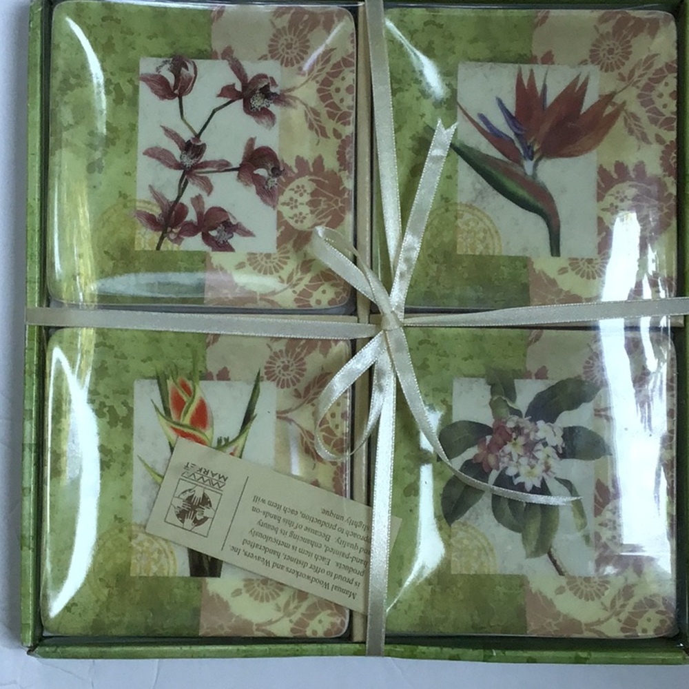 MWW Paula Scarlett’s Zen‎ Florals Mini Plate Window Box  Set NWT
